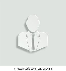 businessman vector icon - paper illustration