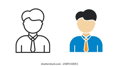 Businessman Vector Icon For Personal And Commercial Use. Stroke and Colors illustration