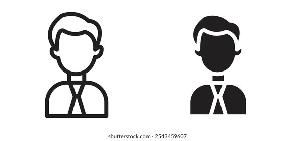 Businessman vector icon set in black.
