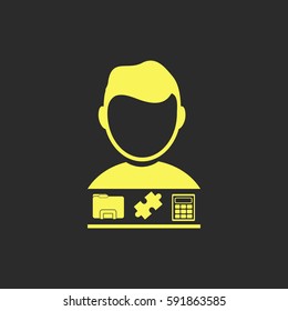 Businessman vector icon. Set of business. vector  icon.