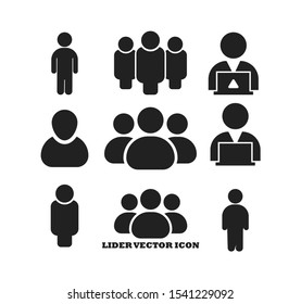 Businessman vector icon style many linear people.