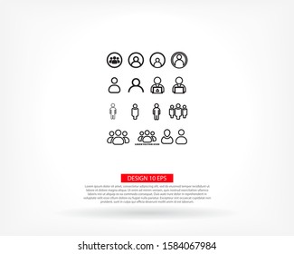 Businessman vector icon style many linear people.