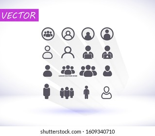 Businessman Vector Icon Style Many Linear People.