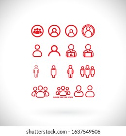 Businessman vector icon style many linear people.
