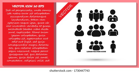 Icono vectorial del hombre de negocios estilo muchas personas lineales.