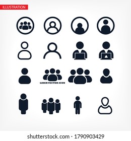 Businessman vector icon style many linear people.