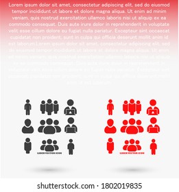 Icono vectorial del hombre de negocios estilo muchas personas lineales.