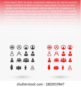 Icono vectorial del hombre de negocios estilo muchas personas lineales.