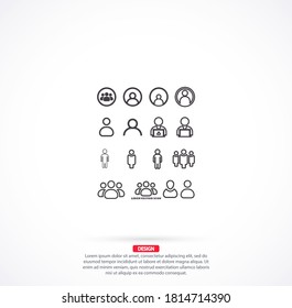 Businessman vector icon style many linear people.