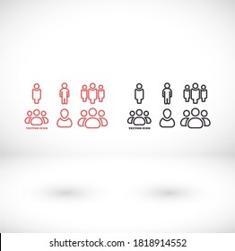 Businessman vector icon style many linear people.