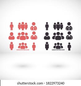 Icono vectorial del hombre de negocios estilo muchas personas lineales.