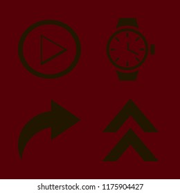 Businessman vector icons set. with up arrow, right arrow and watch in set
