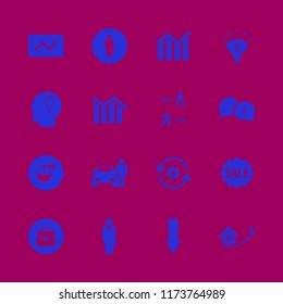 Businessman vector icons set. with bulb head, money ideas, sale and man walk in set