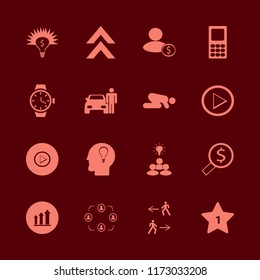 Businessman vector icons set. with growing graph, people, money ideas and businessman in set