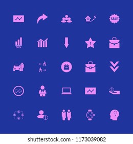 Businessman vector icons set. with public speaker, money hand, briefcase and businessmen in set