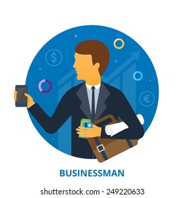 Businessman, vector illustration