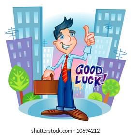 Businessman - Vector illustration, detailed figure, the businessman in city