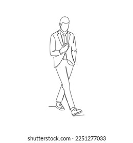 Businessman vector illustration drawn in line-art style