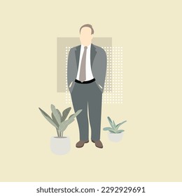 Businessman vector illustration. Hand drawn