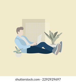 Businessman vector illustration. Hand drawn
