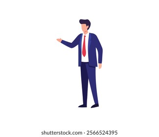 Businessman Vector Illustration - Professional Male in Suit and Tie