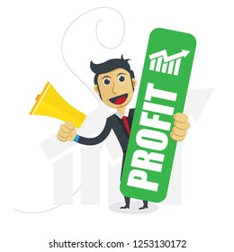 Businessman Vector Illustration with Profit Progress Concept.