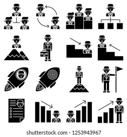 Businessman vector illustration set 2, solid design icon