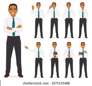 Businessman vector illustration set