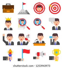 Businessman vector illustration set 3, flat design icon