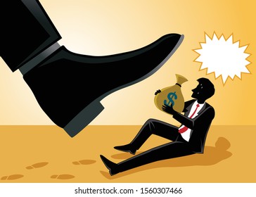 Businessman Vector Illustration Under Oppression  