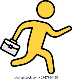 businessman vector line colour icon