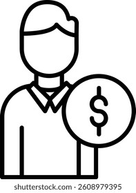 Businessman Vector Line Icon Design