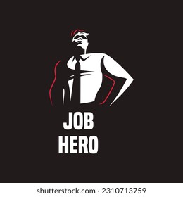 Businessman vector logo template. Vector illustration of a man silhouette.