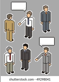 Businessman. Vector pixel art style illustration.