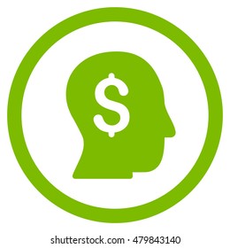 Businessman vector rounded icon. Image style is a flat icon symbol inside a circle, eco green color, white background.