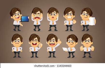 Businessman vector set