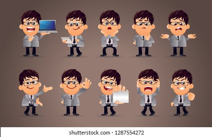Businessman vector set
