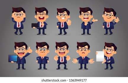 Businessman vector set