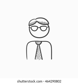 Businessman vector sketch icon isolated on background. Hand drawn Businessman icon. Businessman sketch icon for infographic, website or app.