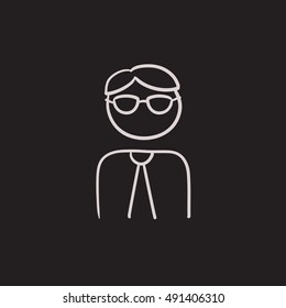 Businessman vector sketch icon isolated on background. Hand drawn Businessman icon. Businessman sketch icon for infographic, website or app.