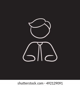 Icono de boceto vectorial Businessman aislado en el fondo. Icono de Businessman dibujado mano. Icono de boceto de hombre de negocios para infografía, sitio web o aplicación.