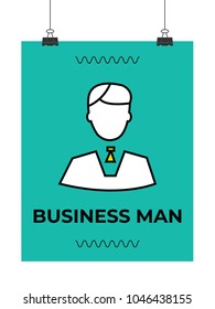 businessman vector thin line icon