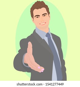 Businessman vector, Young handsome businessman.