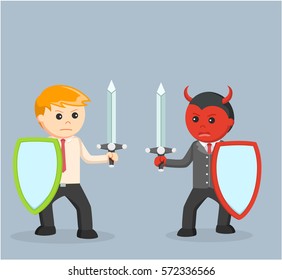 businessman versus evil businessman