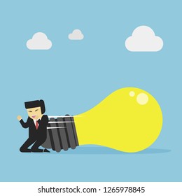 Businessman very happy know that he got an idea.
