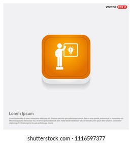 Businessman victory graph Icon Orange Abstract Web Button - Free vector icon