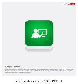 Businessman victory graph IconGreen Web Button