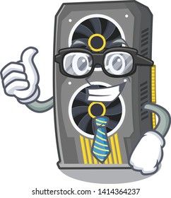Businessman video graphics card isolated cartoon.