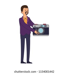 Businessman with video symbol