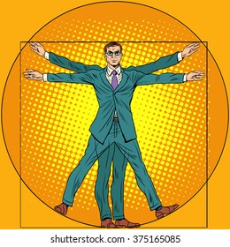 businessman Vitruvian man